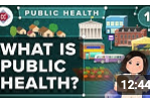 A screenshot from a YouTube video with the title "What is Public Health?" from the Crash Course Public Health series of videos